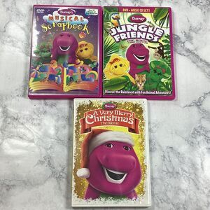 3 Barney DVD Movie A Very Merry Christmas Musical Scrapbook Jungle Friends CD